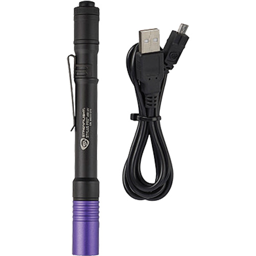 Lampe stylo UV avec port de recharge micro USB Stylus Pro, DEL, Corps en Aluminium, piles Rechargeable, Compris The Estey Group
