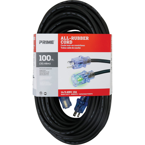 Cordon rallonge All-Rubber, Ext&eacute;rieur, SJOOW, AWG 14/3, 15 A, 100' The Estey Group
