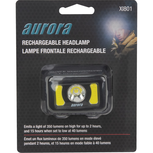 Headlamp, LED, 350 Lumens, 2 Hrs. Run Time, Rechargeable Batteries The Estey Group