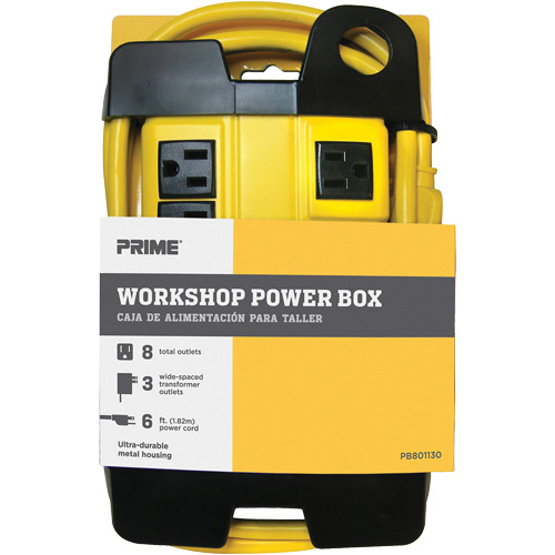 Bloc d'alimentation pour atelier, 8 Prise(s), 6', 15 A, 1875 W, 125 V The Estey Group