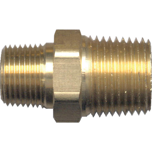 Reducing Hex Nipple, Brass, 1/2" x 3/8", NPT x NPT The Estey Group