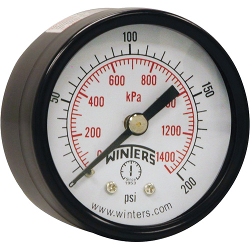 Manom&egrave;tre &eacute;conomique,  2", 0 - 200 psi, Fixation arri&egrave;re, Analogique The Estey Group