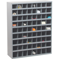 Steel Storage Bin Cabinet, 33-3/4" W x 12" D x 42" H, Grey The Estey Group