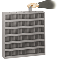 Adjustable Storage Bin Cabinet, Steel, 36 Drawers, 23-3/4" x 4-3/4" x 23-3/4", Grey The Estey Group