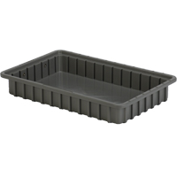 Contenants Divider Box, Poly&eacute;thyl&egrave;ne, 16,5" la x 10,9" p x 2,5" h, Gris The Estey Group