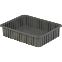 Contenants Divider Box, Poly&eacute;thyl&egrave;ne, 22,4" la x 17,4" p x 5" h, Gris The Estey Group