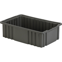 Contenant Divider Box, Poly&eacute;thyl&egrave;ne, 16,5" la x 10,9" p x 5" h, Gris The Estey Group