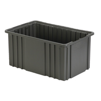 Contenant Divider Box, Poly&eacute;thyl&egrave;ne, 15,5" la x 9,9" p x 8" h, Gris The Estey Group