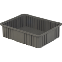 Contenant Divider Box, Poly&eacute;thyl&egrave;ne, 20,9" la x 15,9" p x 6" h, Gris The Estey Group
