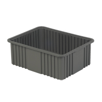 Contenant Divider Box, Poly&eacute;thyl&egrave;ne, 20,9" la x 15,9" p x 8" h, Gris The Estey Group