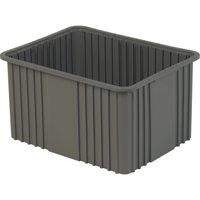 Contenant Divider Box, Poly&eacute;thyl&egrave;ne, 20,9" la x 15,9" p x 12" h, Gris The Estey Group