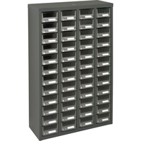 KPC-400 Parts Cabinet, Galvanized Steel, 48 Drawers, 22-3/5" x 8-7/10" x 36-9/10", Grey The Estey Group