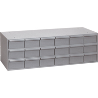 Casiers &agrave; tiroirs industriels, 18 tiroirs, 33-3/4" la x 11-5/8" p x 10-7/8" h, Gris The Estey Group