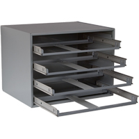Casiers pour boîtes &agrave; compartiments, Acier, 4 compartiments, 20" la x 15-3/4" p, 15" h, Gris The Estey Group