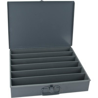 Boîtes en acier &agrave; compartiments &agrave; fond courb&eacute;, 18,34" la x 12,16" p x 3,16" h, 6 horizontaux compartiments The Estey Group