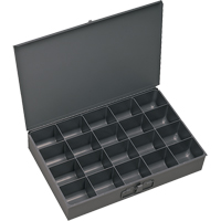 Compartment Scoop Boxes, Steel, 20 Slots, 13-3/8" W x 9-1/4" D x 2" H, Grey The Estey Group