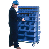 Support mobile deux c&ocirc;t&eacute;s pour bacs, &agrave; deux c&ocirc;t&eacute;s, 96 bacs, 36" la x 24" p x 63" h The Estey Group
