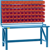 Louvered Rack with Bins, 36 Bins, 72" W x 15" D x 40" H The Estey Group