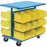 Bin Cart with Bins, Double-sided, 20 bins, 24" W x 38-1/2" D x 36-1/2" H The Estey Group