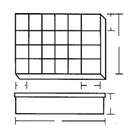 Compartment Case, Plastic, 24 Slots, 18-1/2" W x 13" D x 3" H, Grey The Estey Group