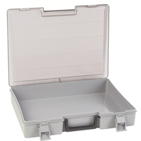 Compartment Case, Plastic, 15-1/2" W x 11-3/4" D x 2-1/2" H, Grey The Estey Group