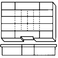 Compartment Case, Plastic, 15-1/2" W x 11-3/4" D x 2-1/2" H, Grey The Estey Group
