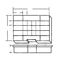Compartment Case, Plastic, 24 Slots, 15-1/2" W x 11-3/4" D x 2-1/2" H, Grey The Estey Group