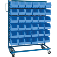 Single-Sided Mobile Bin Rack, Single-sided, 36 bins, 36" W x 16" D x 46-1/2" H The Estey Group