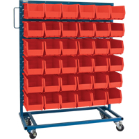 Single-Sided Mobile Bin Rack, Single-sided, 36 bins, 36" W x 16" D x 46-1/2" H The Estey Group