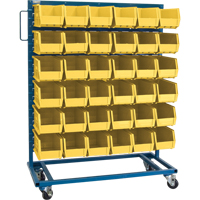 Single-Sided Mobile Bin Rack, Single-sided, 36 bins, 36" W x 16" D x 46-1/2" H The Estey Group