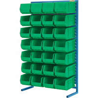 Support stationnaire pour bacs &agrave; un c&ocirc;t&eacute;, 36" la x 12" p x 61" h, 28 bacs The Estey Group
