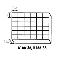 K-Resin Compartment Box, Plastic, 36 Slots, 6-9/16" W x 9-5/8" D x 1-1/2" H, Transparent The Estey Group