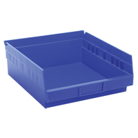 Bacs de rangement pour tablettes, 11-1/8" la x 4" H x 11-5/8" p, Bleu, Capacit&eacute; 30 lb The Estey Group