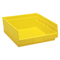 Bacs de rangement pour tablettes, 11-1/8" la x 4" H x 11-5/8" p, Jaune, Capacit&eacute; 30 lb The Estey Group