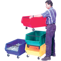 Bac g&eacute;ant empilable et mobile, 11-7/8" ha x 18-3/8" la x 29" p, Capacit&eacute; de 150 lb, Bleu The Estey Group