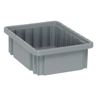 Contenants Divider Box, Plastique, 10,9" la x 8,3" p x 3,5" h, Gris The Estey Group