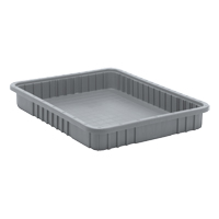 Contenants Divider Box, Plastique, 22,5" la x 17,5" p x 3" h, Gris The Estey Group