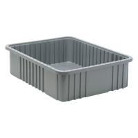 Contenants Divider Box, Plastique, 22,5" la x 17,5" p x 6" h, Gris The Estey Group