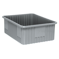 Contenants Divider Box, Plastique, 22,5" la x 17,5" p x 8" h, Gris The Estey Group