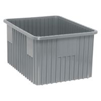 Contenants Divider Box, Plastique, 22,5" la x 17,5" p x 12" h, Gris The Estey Group