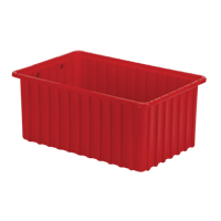 Contenants Divider Box, Poly&eacute;thyl&egrave;ne, 16,5" la x 10,9" p x 7" h, Rouge The Estey Group