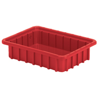Divider Box&reg; Containers, Polyethylene, 22.4" W x 17.4" D x 5" H, Red The Estey Group
