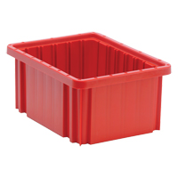 Contenants Divider Box, Plastique, 10,9" la x 8,3" p x 5" h, Rouge The Estey Group