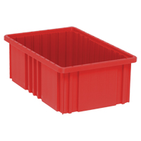 Contenants Divider Box, Plastique, 16,5" la x 10,9" p x 6" h, Rouge The Estey Group