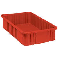 Divider Box&reg; Containers, Plastic, 22.5" W x 17.5" D x 6" H, Red The Estey Group