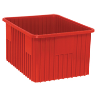 Contenants Divider Box, Plastique, 22,5" la x 17,5" p x 12" h, Rouge The Estey Group