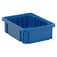 Divider Box&reg; Containers, Plastic, 10.9" W x 8.3" D x 3.5" H, Blue The Estey Group