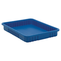 Divider Box&reg; Containers, Plastic, 22.5" W x 17.5" D x 3" H, Blue The Estey Group