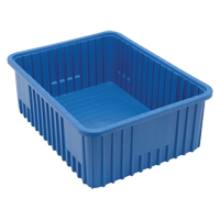 Divider Box&reg; Containers, Plastic, 22.5" W x 17.5" D x 8" H, Blue The Estey Group