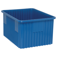 Contenants Divider Box, Plastique, 22,5" la x 17,5" p x 12" h, Bleu The Estey Group